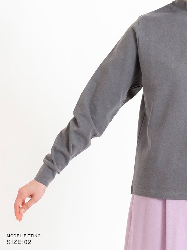 MOCKNECK LONG-SLV TEE-モックネックロングスリーブTシャツ-HYKE