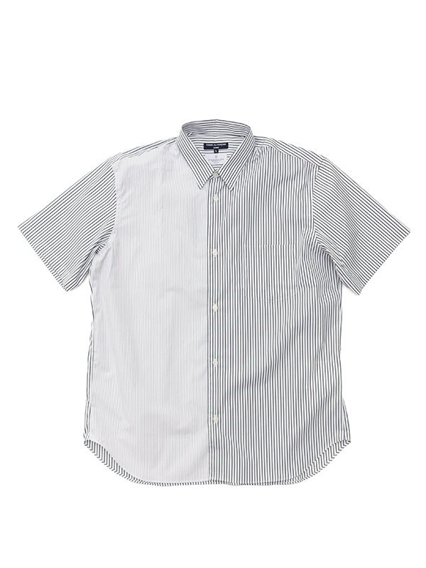 cotton striped short sleeve shirt-コットンストライプショート ...