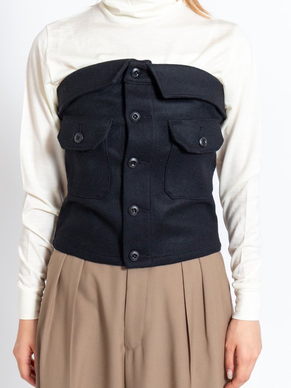 WOOL STRAPLESS TOP-ウールストラップレストップ-HYKE（ハイク