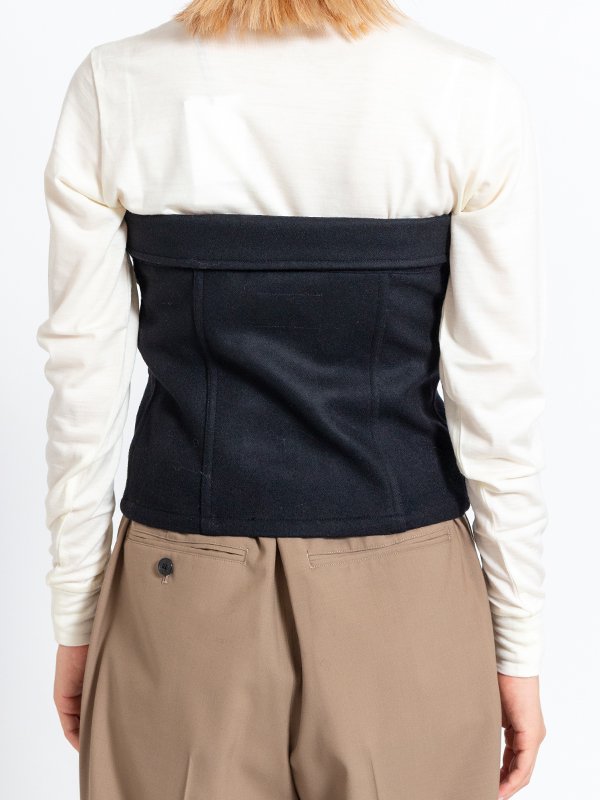 WOOL STRAPLESS TOP-ウールストラップレストップ-HYKE（ハイク