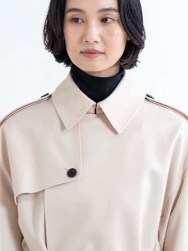 FLANNEL SHORT TRENCH COAT-フランネルショートトレンチコート