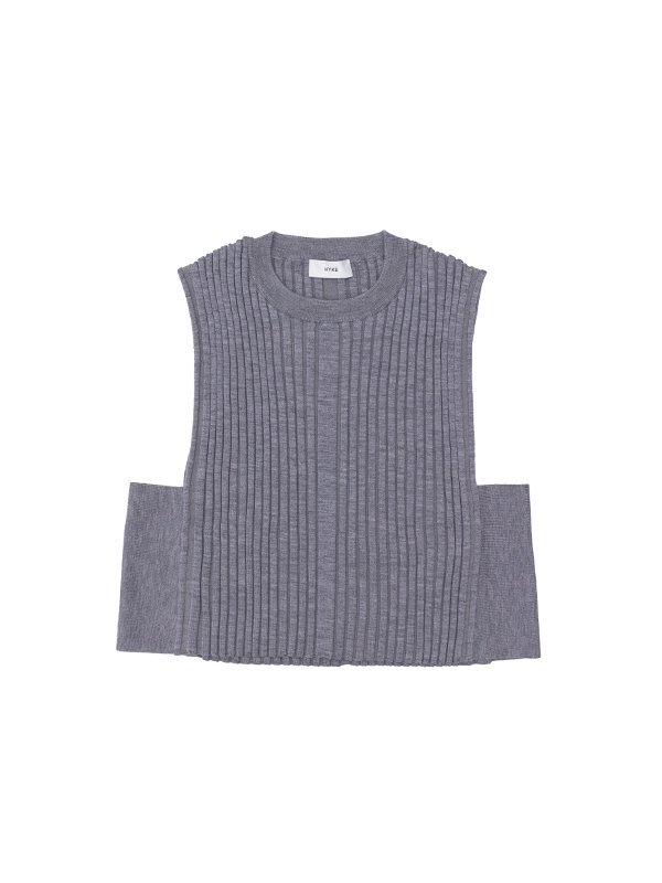 WIDE RIBBED CROPPED VEST-ワイドリブクロップドベスト-HYKE（ハイク）通販| st company