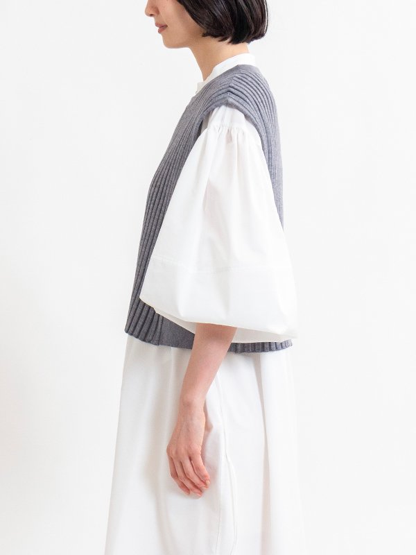 WIDE RIBBED CROPPED VEST-ワイドリブクロップドベスト-HYKE