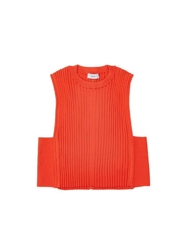 WIDE RIBBED CROPPED VEST-ワイドリブクロップドベスト-HYKE（ハイク）通販| st company