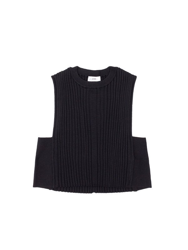 WIDE RIBBED CROPPED VEST-ワイドリブクロップドベスト-HYKE（ハイク）通販| st company