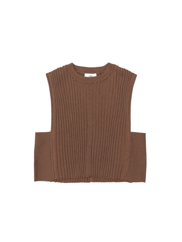 WIDE RIBBED CROPPED VEST-ワイドリブクロップドベスト-HYKE（ハイク）通販| st company