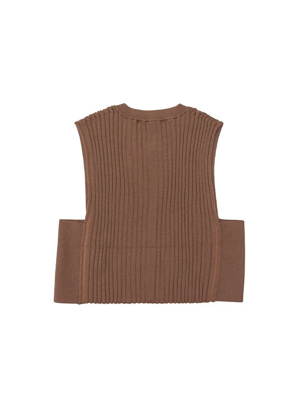 WIDE RIBBED CROPPED VEST-ワイドリブクロップドベスト-HYKE（ハイク）通販| st company