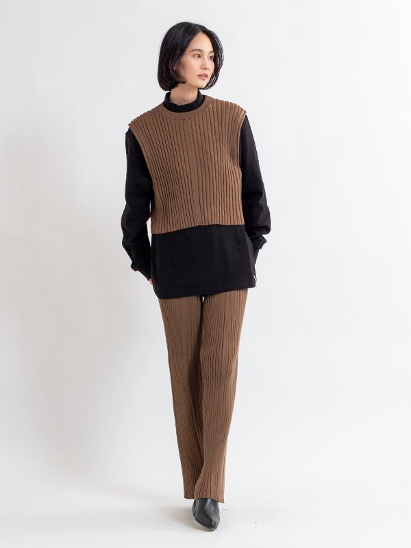 WIDE RIBBED SWEATER PANTS-ワイドリブスウェットパンツ-HYKE（ハイク）通販| st company