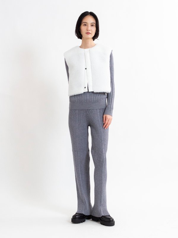 WIDE RIBBED SWEATER PANTS-ワイドリブスウェットパンツ-HYKE（ハイク）通販| st company