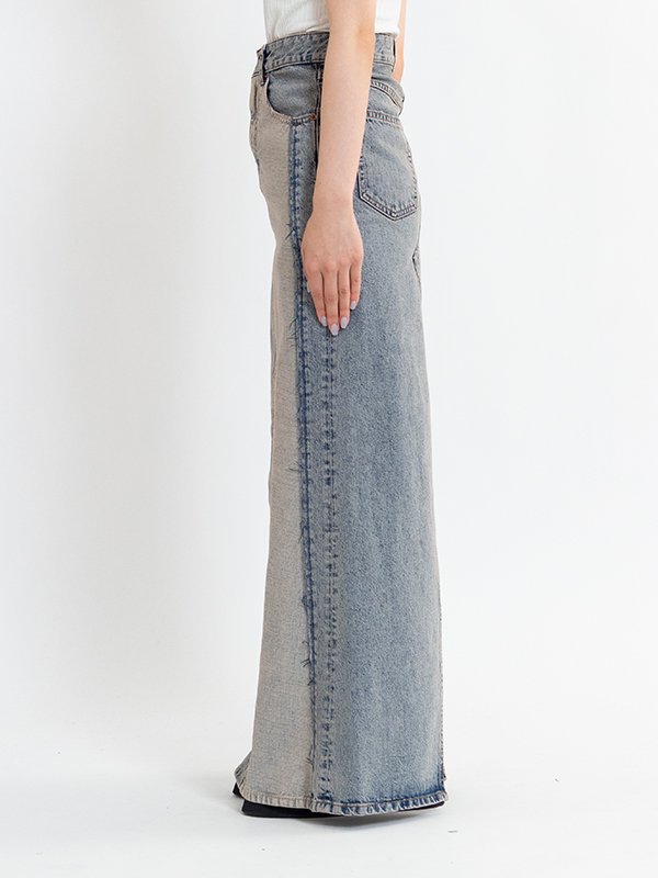 Patchwork denim skirt-パッチワークデニムスカート-MM6
