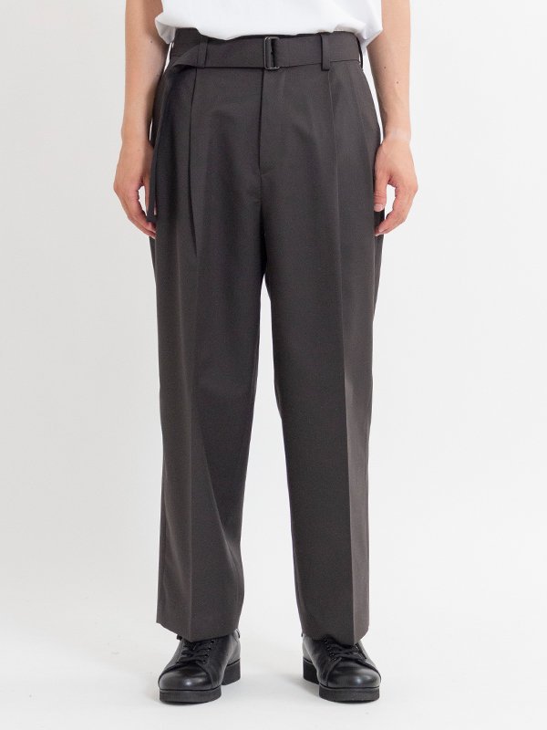 BELTED WIDE STRAIGHT TROUSERS-ベルテッドワイドストレートトラウザー-ssstein（シュタイン）通販| stcompany