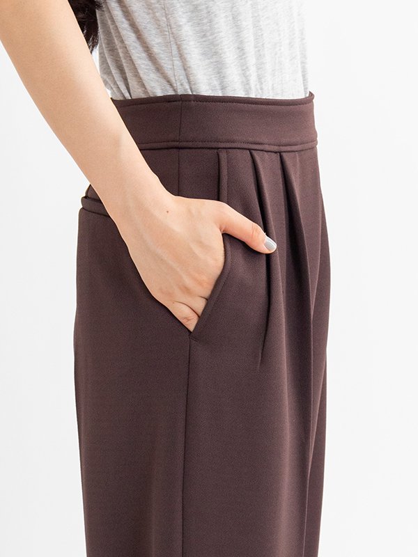 PHEENY/12G RIB KNIT PANTS(OATMEAL)