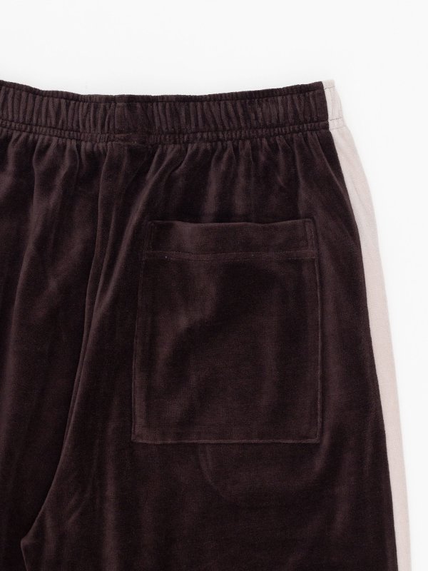 Cotton velours side stripe gathered pants-コットンベロア
