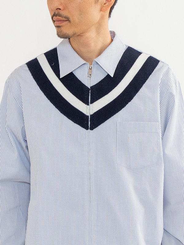 Cotton striped shirt blouson-コットンストライプシャツブルゾン-COMME des GARCONS  HOMME(コムデギャルソンオム)通販| st company