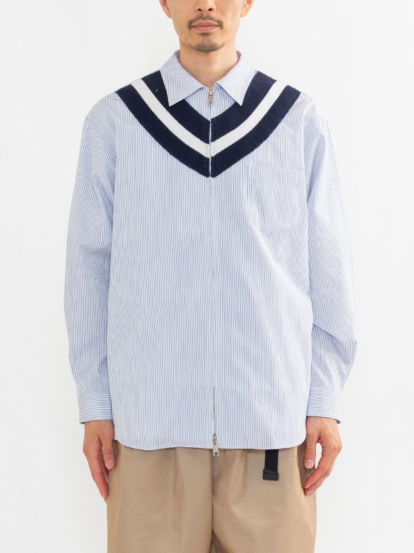 Cotton striped shirt blouson-コットンストライプシャツブルゾン-COMME des GARCONS HOMME( コムデギャルソンオム)通販| st company