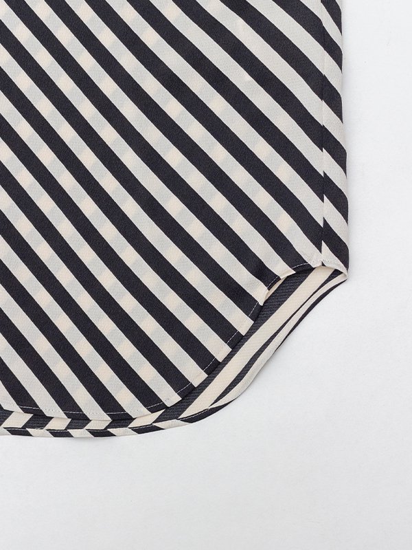 STRIPE HAMMER SATIN BACK RIBBON BLOUSE-ストライプハマー STRIPE HAMMER SATIN BACK RIBBON BLOUSE-ストライプハマー