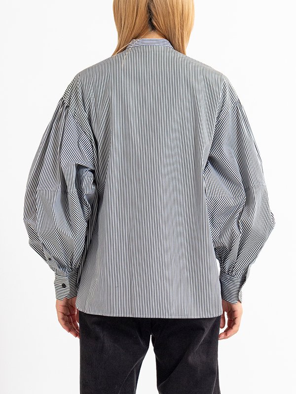 STRIPE BALLOON SLEEVE BLOUSE-ストライプバルーンスリーブブラウス-HYKE（ハイク）通販| st company