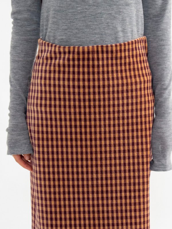 Check print corduroy jersey skirt -チェックプリントコーデュロイジャージスカート-PHEENY（フィーニー）通販|  st company