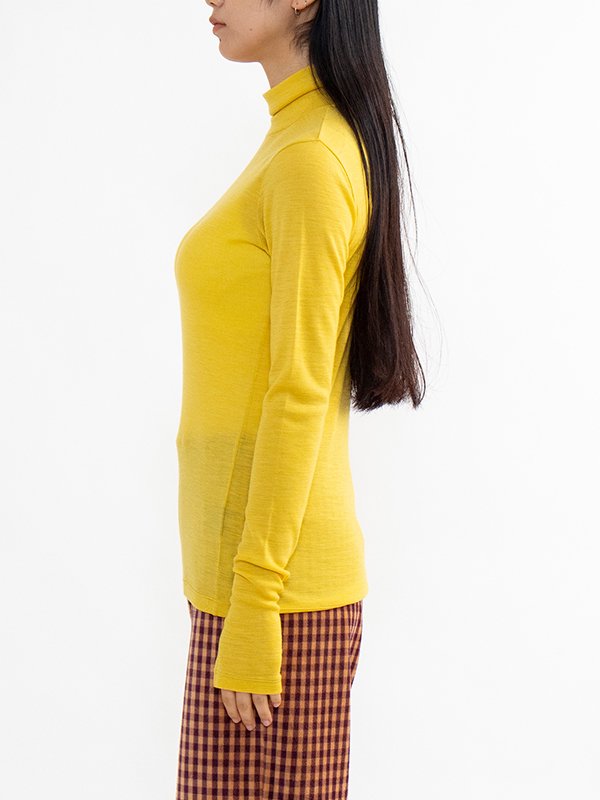 Wool circular rib high neck-ウールサーキュラーリブハイネック