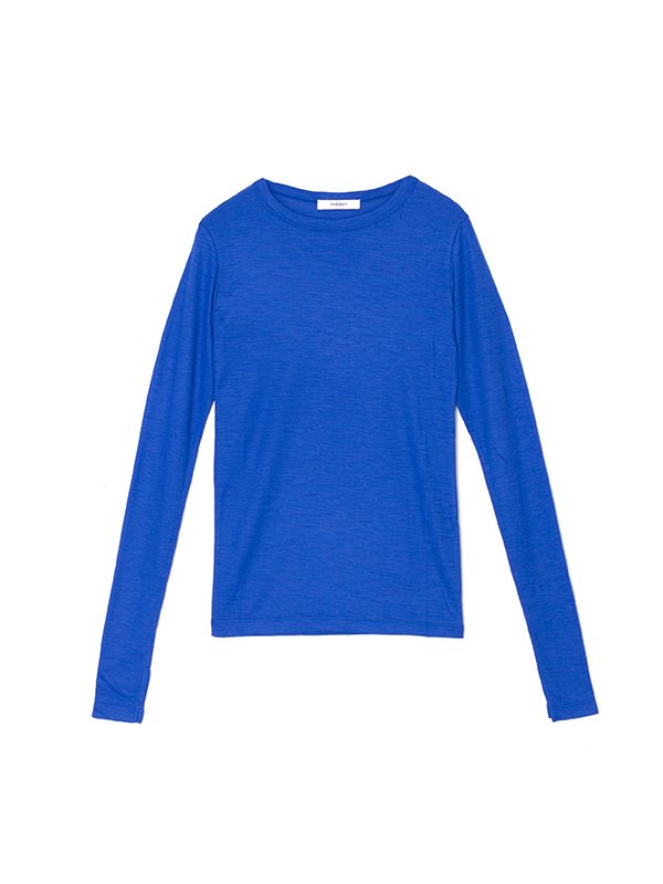 Wool circular rib crew neck-ウールサーキュラーリブクルーネック-PHEENY（フィーニー）通販| st company