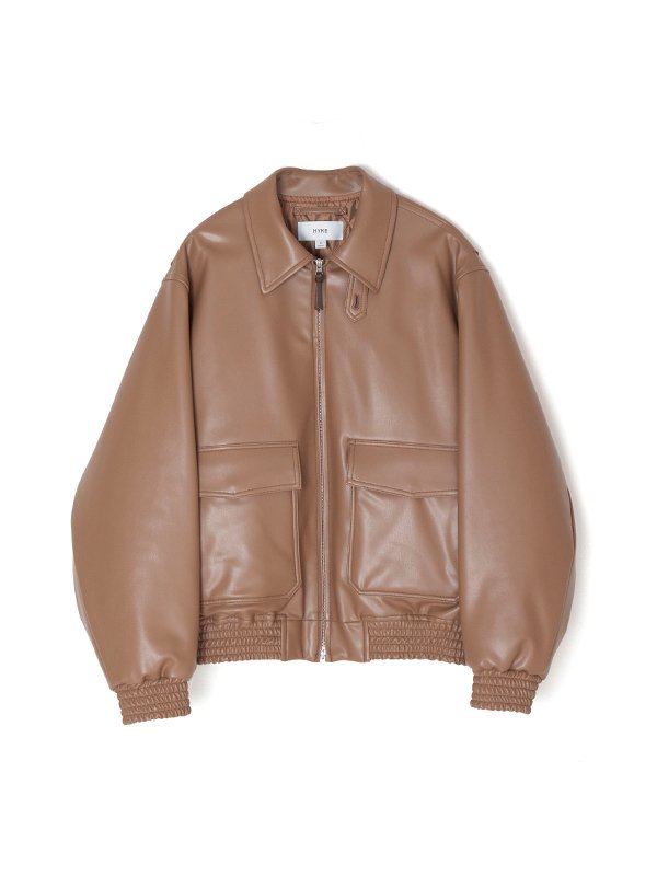 EXCLUSIVE＞FAUX-LEATHER JACKET-フォウレザージャケット-HYKE（ハイク）通販| st company