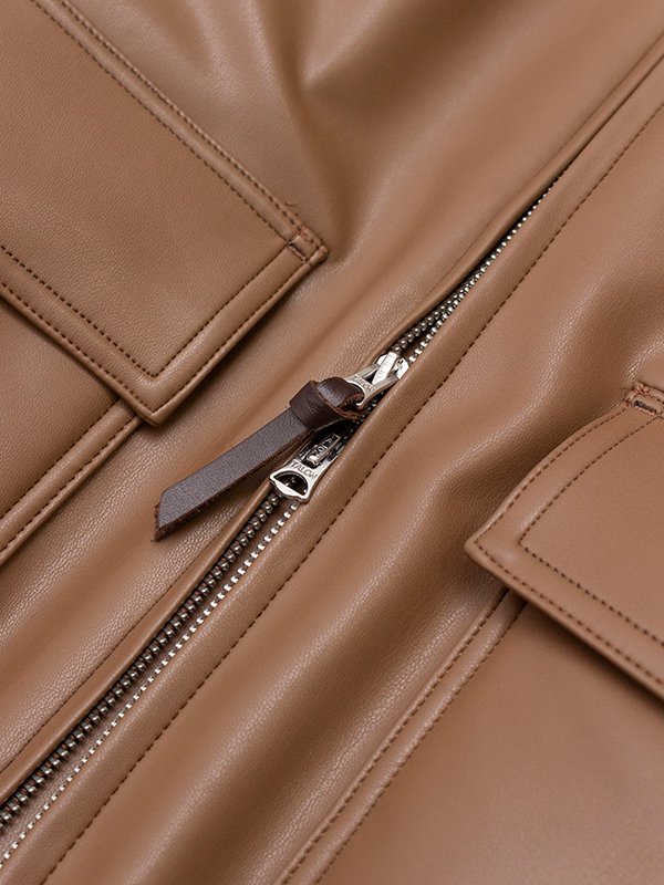 EXCLUSIVE＞FAUX-LEATHER JACKET-フォウレザージャケット-HYKE