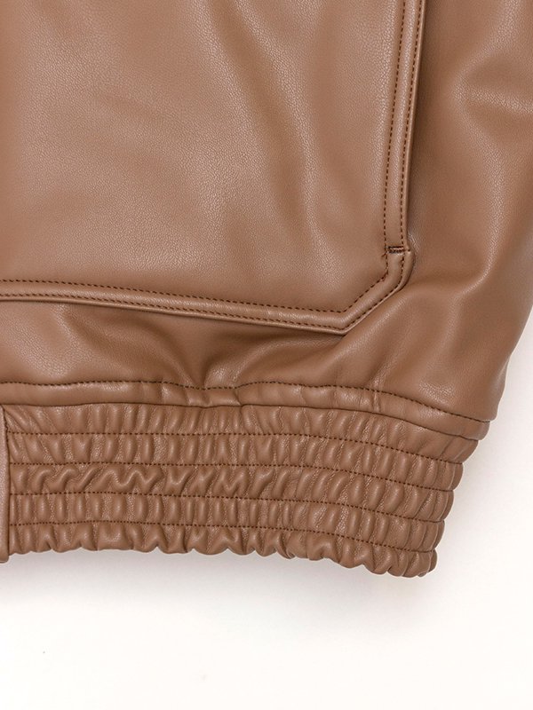 EXCLUSIVE＞FAUX-LEATHER JACKET-フォウレザージャケット-HYKE