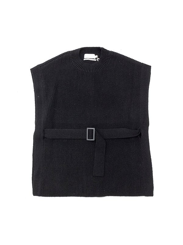 Fine Wool Rib Knit Crew Neck Belted Vest-ファインウールリブニットクルーネックベルトベスト-Graphpaper（グラフペーパー）通販|  stcompany