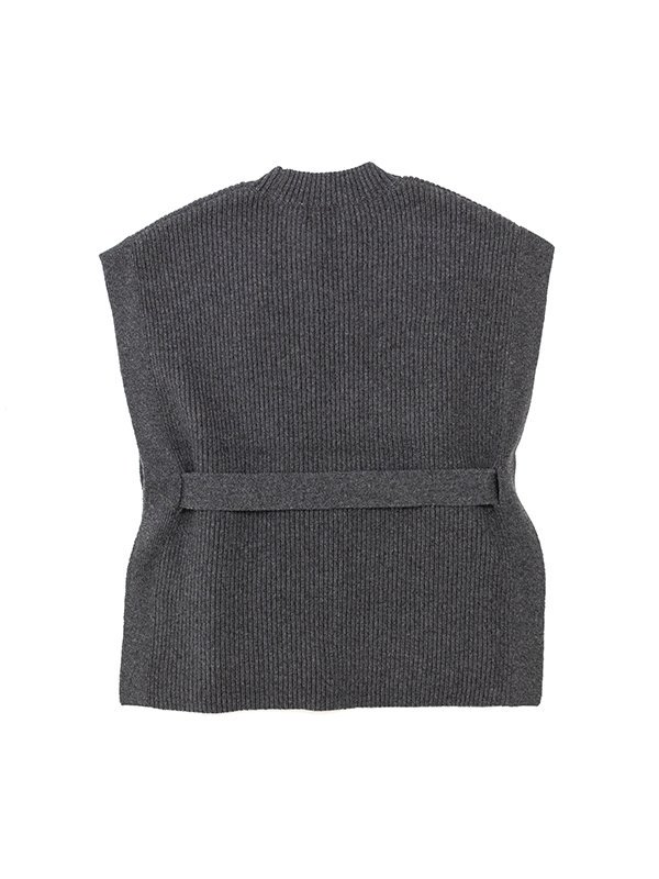 Fine Wool Rib Knit Crew Neck Belted Vest-ファインウールリブニットクルーネックベルトベスト-Graphpaper（グラフペーパー）通販|  stcompany