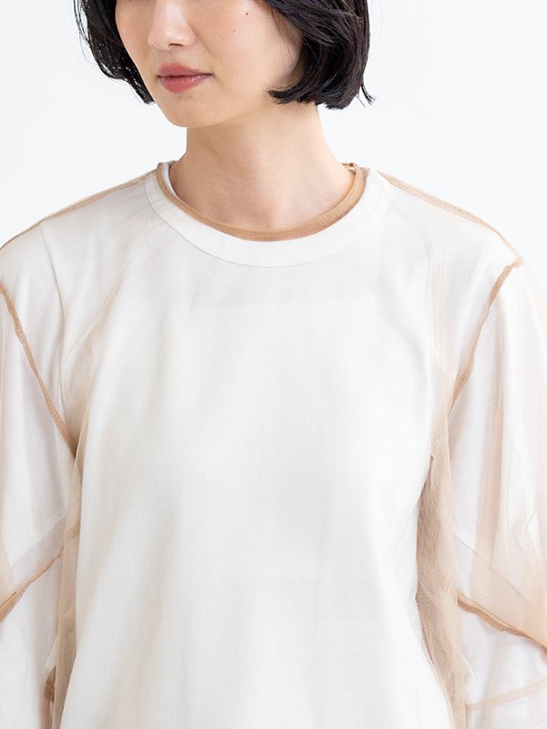 Tulle cover t-shirt-チュールカバーTシャツ-Chika Kisada（チカキサダ）通販| st company