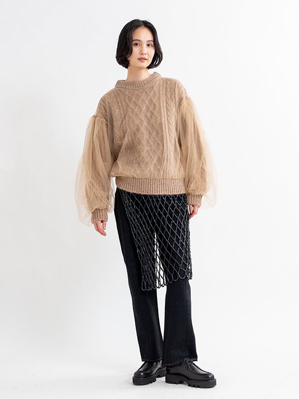 新品登場 Woodbeads Kisada apron-ウッドビーズエプロン-Chika スカート