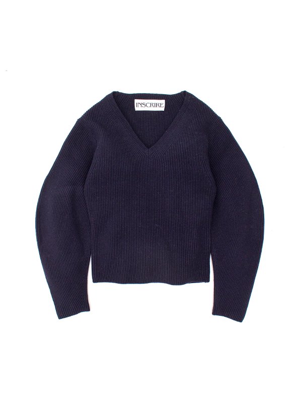Balloon v/n rib sweater-バルーンリブセーター-INSCRIRE