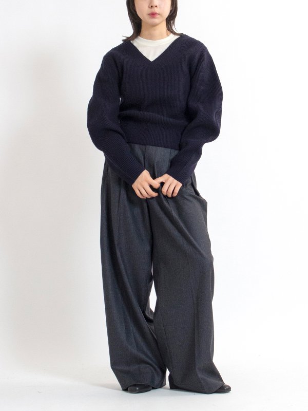 Balloon v/n rib sweater-バルーンリブセーター-INSCRIRE