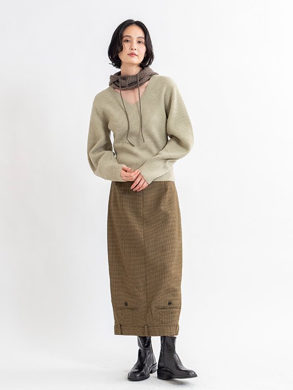 Balloon v/n rib sweater-バルーンリブセーター-INSCRIRE