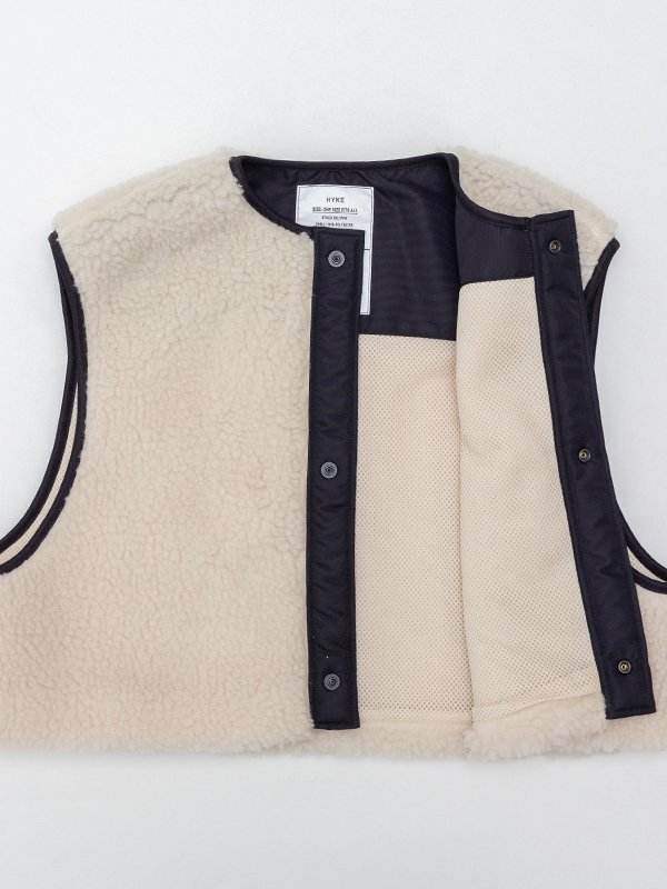 FAUX SHEARING VEST-ファーシャーリングベスト-HYKE（ハイク）通販| st company