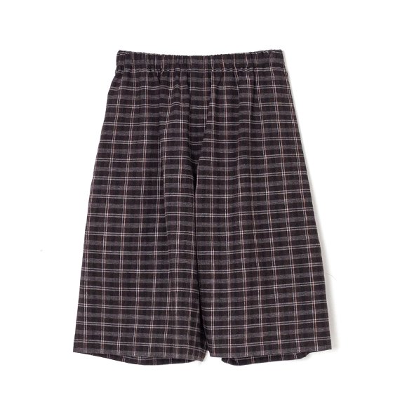 Washable wool check easy shorts-ウォッシャブルウールチェック