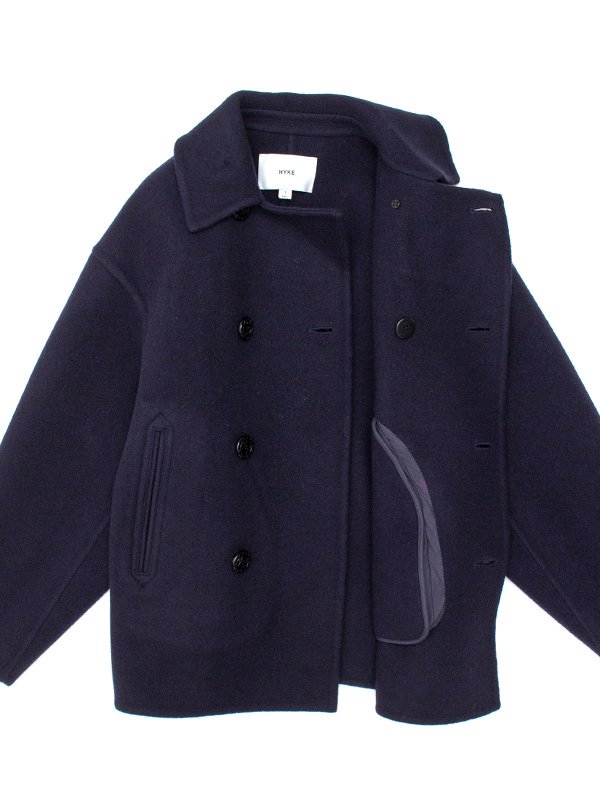 DOUBLE FACE PEA COAT-ダブルフェイスピーコート-HYKE（ハイク）通販| st company