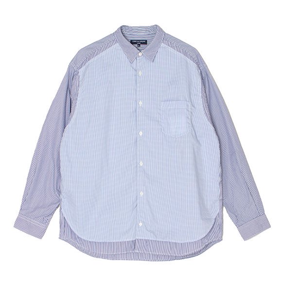 Cotton stripe x cotton check shirt-コットンストライプチェックシャツ-COMME des GARCONS  HOMME(コムデギャルソンオム)通販| st company