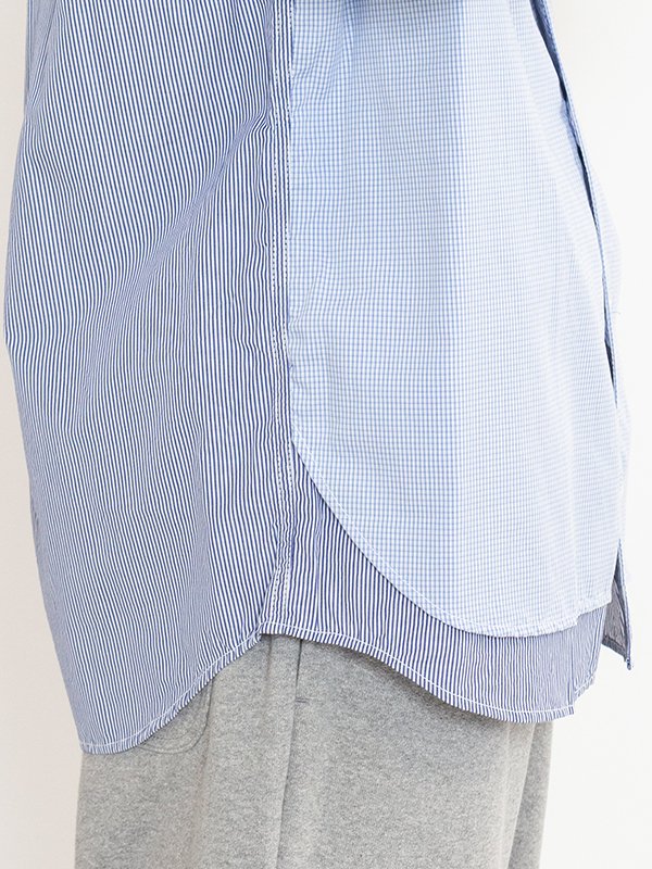 Cotton stripe x cotton check shirt-コットンストライプチェックシャツ-COMME des GARCONS HOMME( コムデギャルソンオム)通販| st company