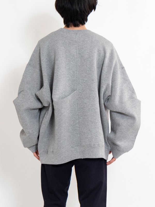COTTON DOUBLE KNIT TUCKED CREW NECK LS-コットンダブルニット COTTON DOUBLE KNIT TUCKED CREW NECK LS-コットンダブルニット