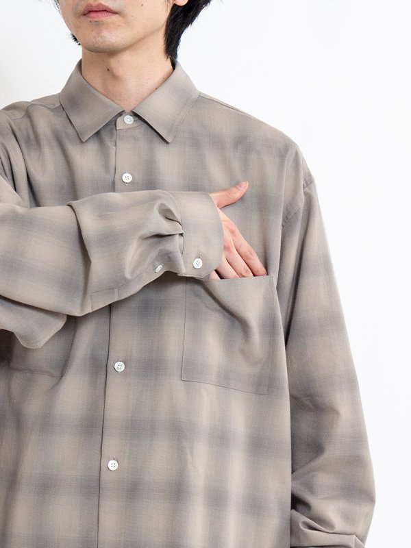 C/R CHECK OVERSIZED DOWN PAT SHIRT-チェックオーバーサイズ