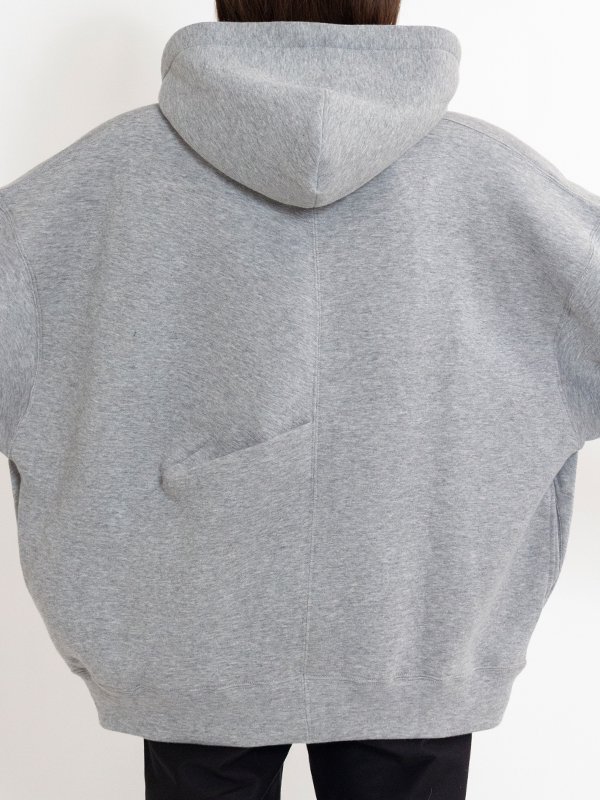COTTON DOUBLE KNIT TUCKED ZIP HOODY-コットンダブルニット COTTON DOUBLE KNIT TUCKED ZIP HOODY-コットンダブルニット