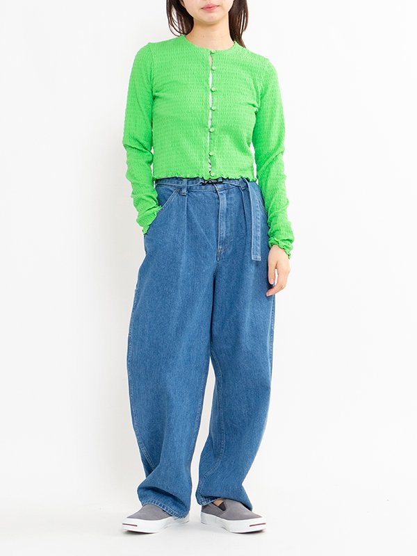 【専用】今期PHEENY コットンシャーリングカーディガン PHEENY/COTTON SHIRRING CARDIGAN(GREEN)