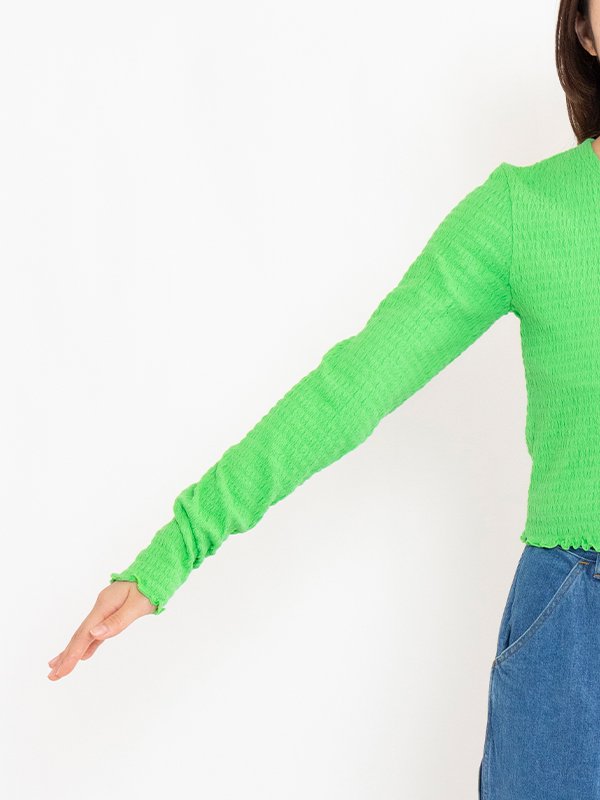 Cotton shirring cardigan -コットンシャーリングカーディガン-PHEENY