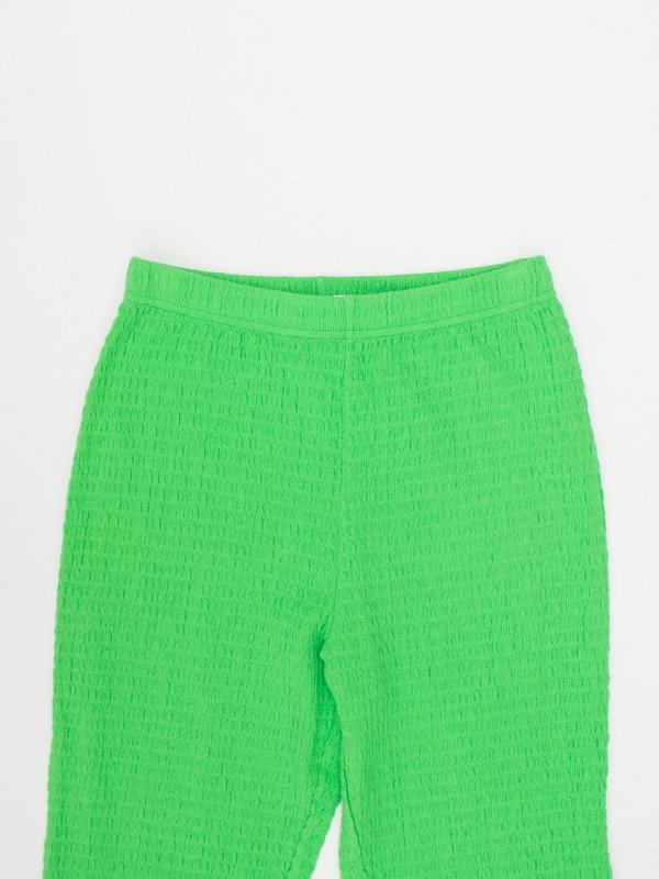 Cotton shirring flared pants -コットンシャーリングフレア