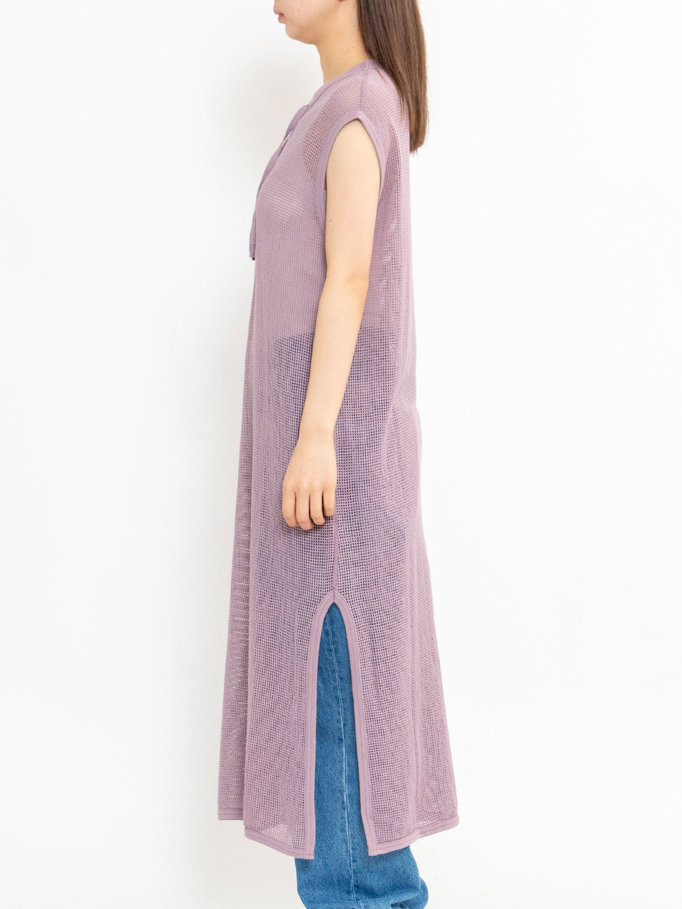 Basket mesh lace up dress-バスケットメッシュレースアップ
