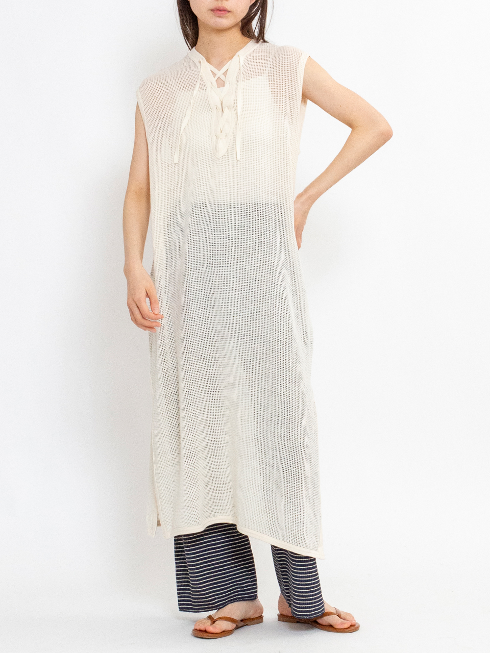 【超目玉枠】 Basket dress-バスケットメッシュレースアップ up lace mesh ワンピース