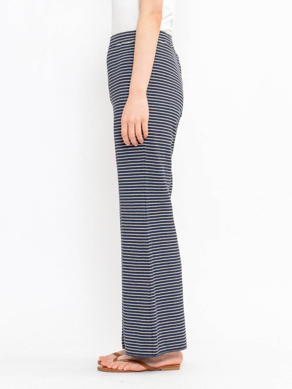 Multi border flared pants-マルチボーダーフレアパンツ-PHEENY