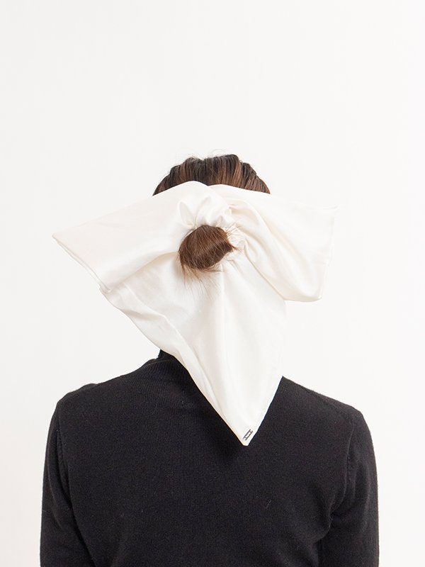Silk Square Large Scrunchie-シルクスクエアラージシュシュ