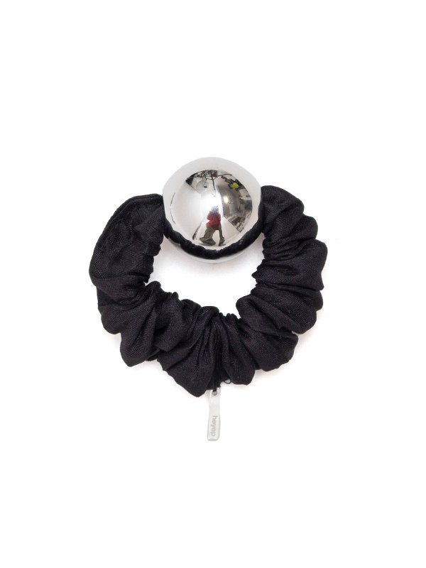 Medium Metal Ball Silk Scrunchie-ミディアムメタルボール